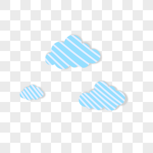 阴影斜线云朵PNG图片