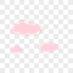 粉色棉花云朵PNG图片