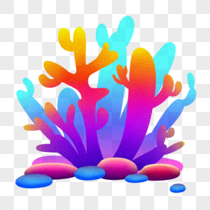 彩色渐变珊瑚群高清图片
