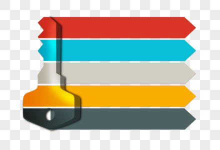 ppt创意彩色钥匙分类展示框图片