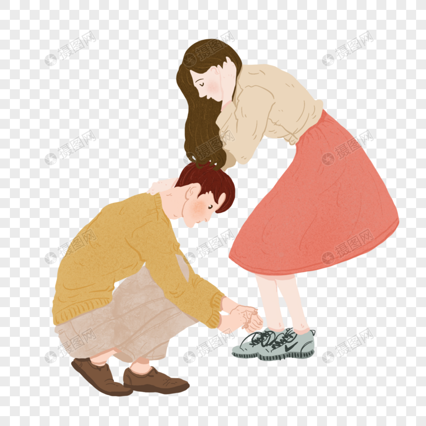 七夕出去玩男生给女生系鞋带