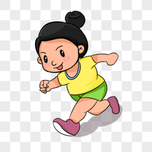 卡通人物跑步动作图片