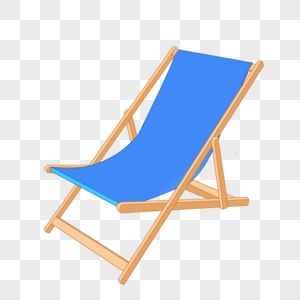 夏日沙滩躺椅卡通元素图片