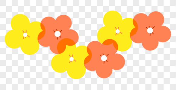 黄色橘色花朵边框图片