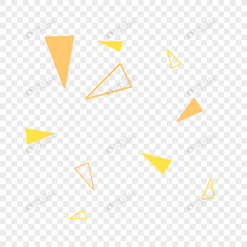 金色三角形漂浮PNG图片