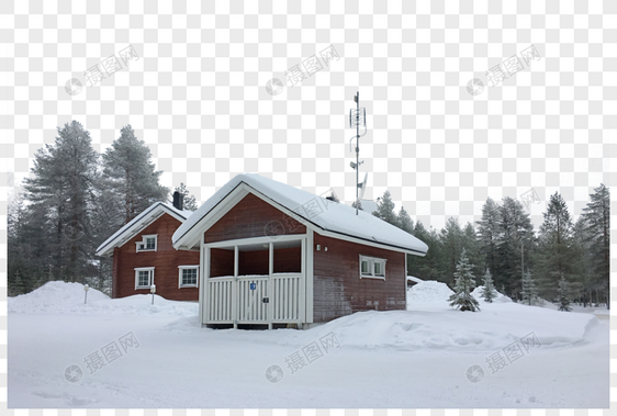 芬兰洛瓦涅米森林中的雪屋图片