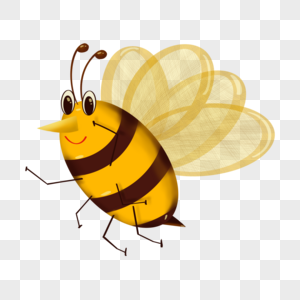 手绘卡通昆虫小蜜蜂侧面图片