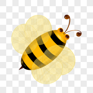手绘卡通昆虫小蜜蜂背面图片