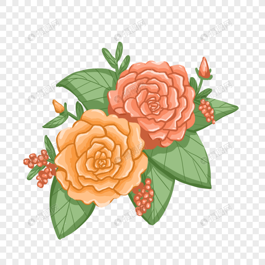 手绘黄色蔷薇花卉元素元素素材下载 正版素材 摄图网 手绘黄色蔷薇花卉元素元素素材下载 正版素材 摄图网