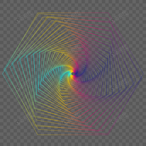 多边形旋涡渐变线条png背景边框底纹图片