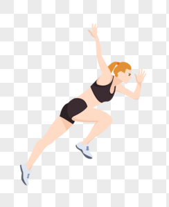 快速跑步的女运动员图片