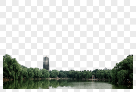 北京大学未名湖博雅塔高清图片