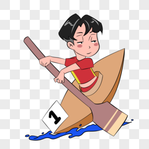 划船比赛运动员卡通手绘图片