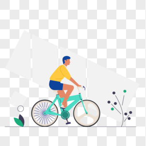 男人骑自行车图标免抠矢量插画素材图片