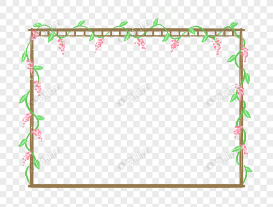 清新夏天植物花架边框图片