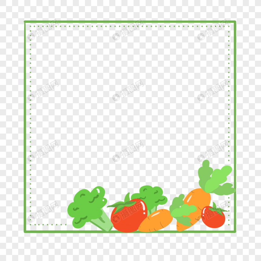清新夏季蔬菜边框图片