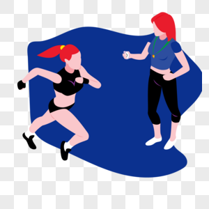 健康女生俯跑步教练记时运动减肥图片