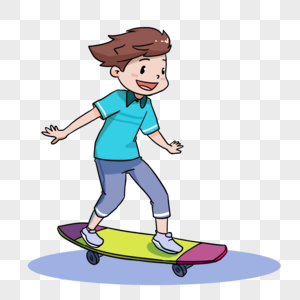 男孩玩滑板玩滑板男孩元素高清图片