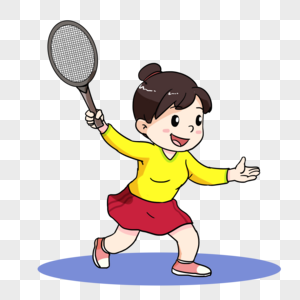 女孩打网球图片