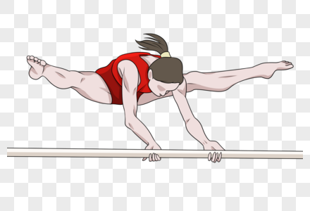 奥运会女子单杠体操运动一字马图片