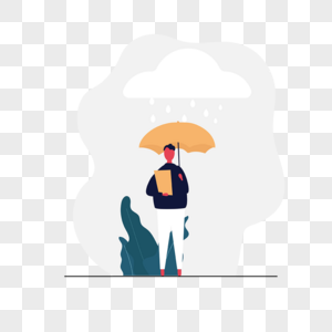 矢量下雨天打伞的人图片