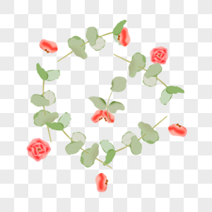 红色花朵的花环图片