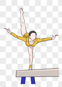 奥运会女子单人平衡木体操高抬腿图片