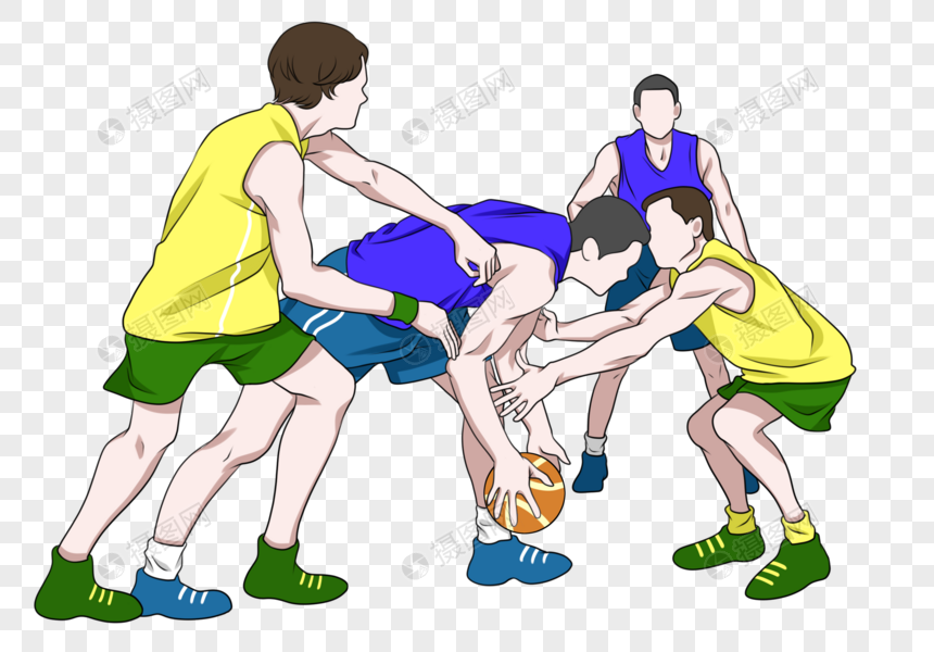 奥运会男子篮球多人抢球