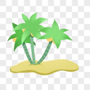 清新夏天椰子树岛图片