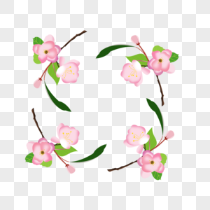 粉色花朵的花环图片