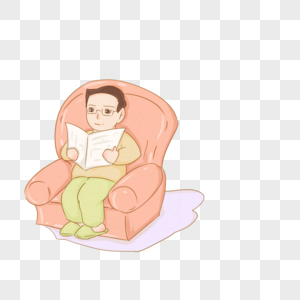 看报纸的爸爸图片素材