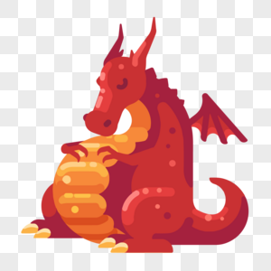 恶龙扁平矢量图图片素材