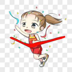 手绘奥林匹克日跑步的女孩图片