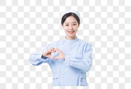 女护士爱心手势图片