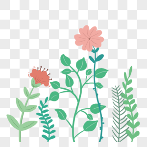 手绘清新植物花朵绿植图片