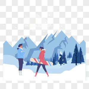 滑雪运动图标免抠矢量插画素材图片