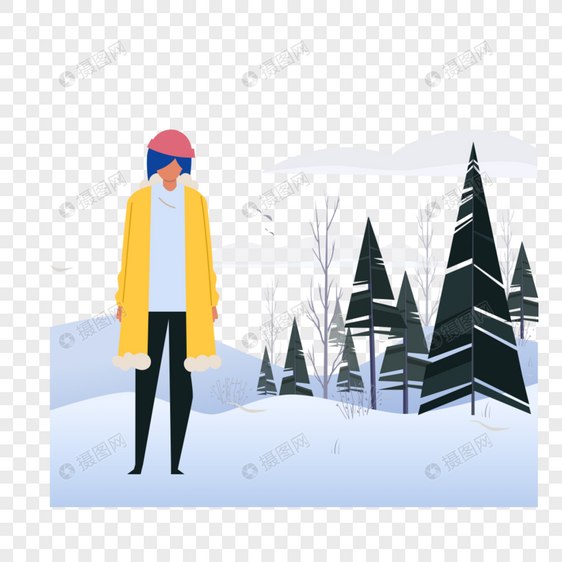 冬季雪地图标免抠矢量插画素材图片