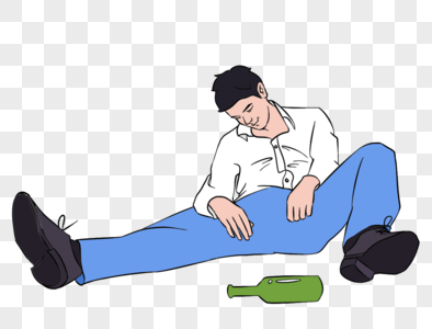 醉酒的卡通人物图片