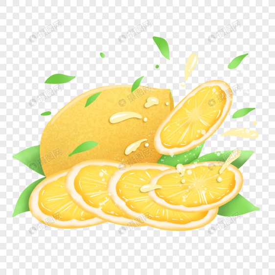 夏季水果柠檬切片图片