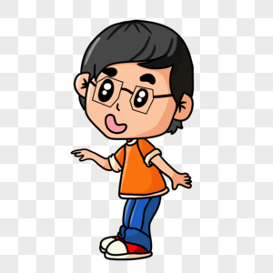 戴眼镜的小男孩图片素材