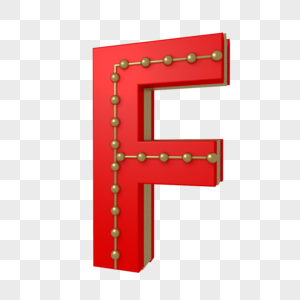 英文字母F创意C4D模型图片