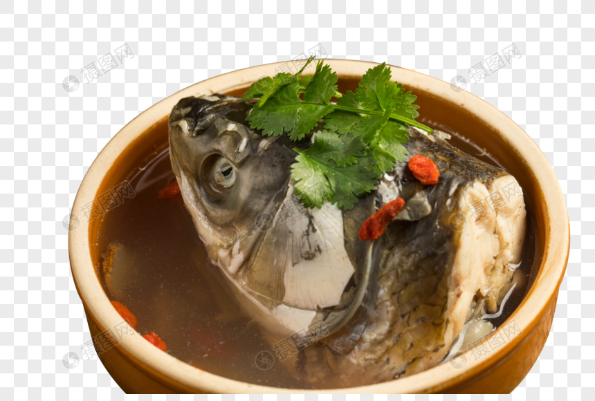 美味的鱼头汤图片