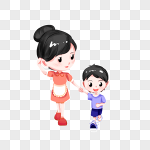 牵着妈妈图片
