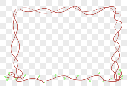卡通深红色花藤边框图片