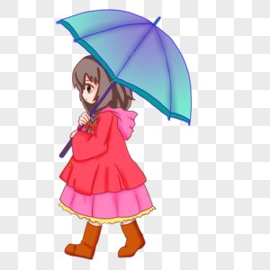 打伞的女孩图片