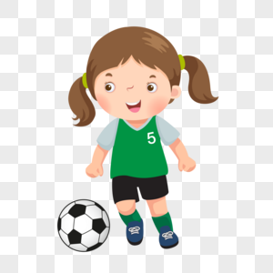 踢球的小女孩图片