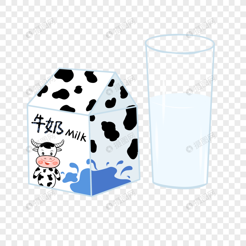牛奶盒手绘牛奶一杯牛奶图片