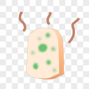手绘卡通健康发霉的面包图片素材