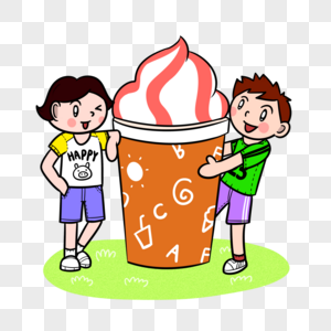 夏季小朋友们吃冰淇淋图片