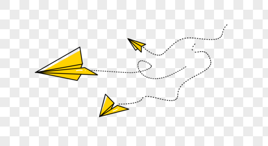 创意扁平化黄色纸飞机设计图片